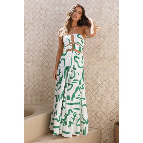 SEVEN WONDERS Yorkalina Maxi Dress Emerald Women's Size XS NWT - Picture 1 of 6